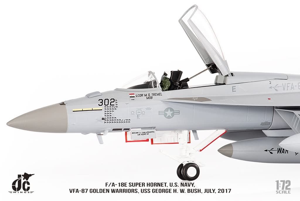Pre - Order JC Wings JCW - 72 - F18 - 021 1:72 F/A - 18E Super Hornet ﻿U.S. NAVY VFA - 87 Golden Warriors, USS George H. W. Bush,July,2017