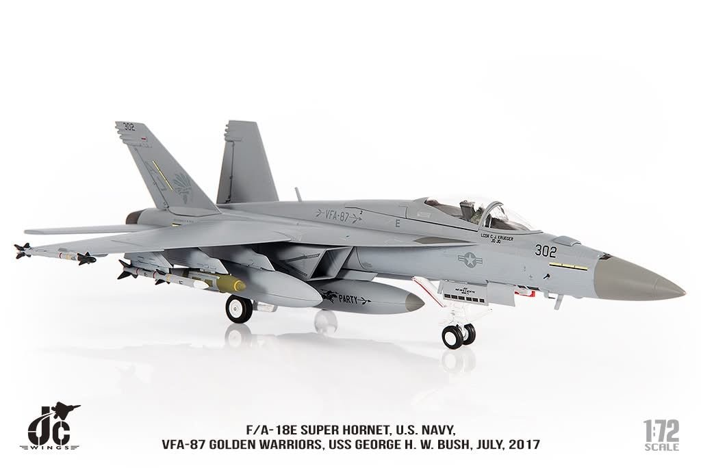 Pre - Order JC Wings JCW - 72 - F18 - 021 1:72 F/A - 18E Super Hornet ﻿U.S. NAVY VFA - 87 Golden Warriors, USS George H. W. Bush,July,2017