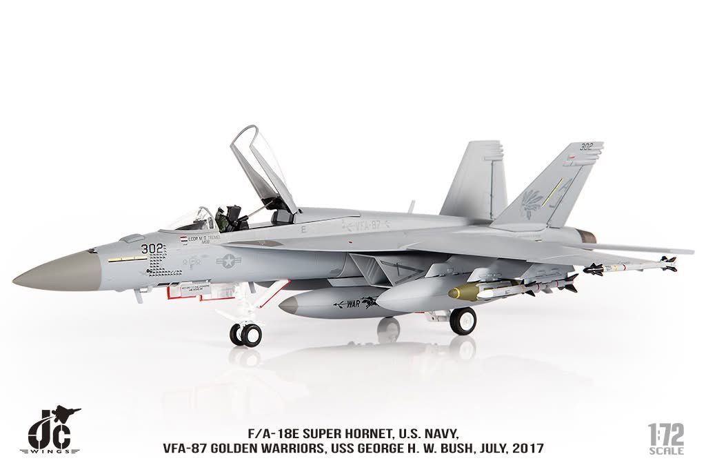 Pre - Order JC Wings JCW - 72 - F18 - 021 1:72 F/A - 18E Super Hornet ﻿U.S. NAVY VFA - 87 Golden Warriors, USS George H. W. Bush,July,2017