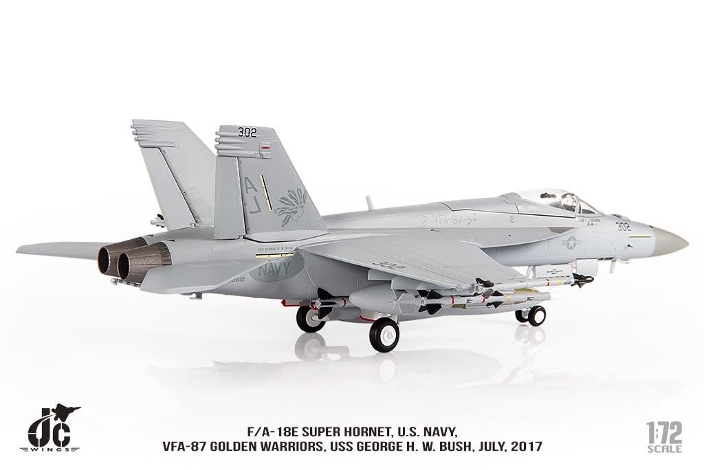 Pre - Order JC Wings JCW - 72 - F18 - 021 1:72 F/A - 18E Super Hornet ﻿U.S. NAVY VFA - 87 Golden Warriors, USS George H. W. Bush,July,2017