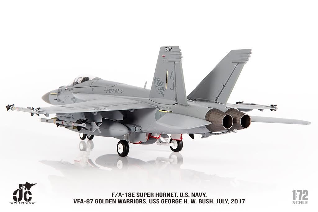 Pre - Order JC Wings JCW - 72 - F18 - 021 1:72 F/A - 18E Super Hornet ﻿U.S. NAVY VFA - 87 Golden Warriors, USS George H. W. Bush,July,2017