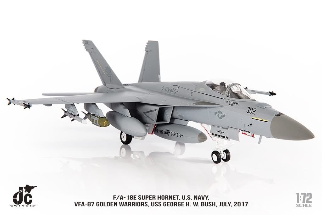 Pre - Order JC Wings JCW - 72 - F18 - 021 1:72 F/A - 18E Super Hornet ﻿U.S. NAVY VFA - 87 Golden Warriors, USS George H. W. Bush,July,2017