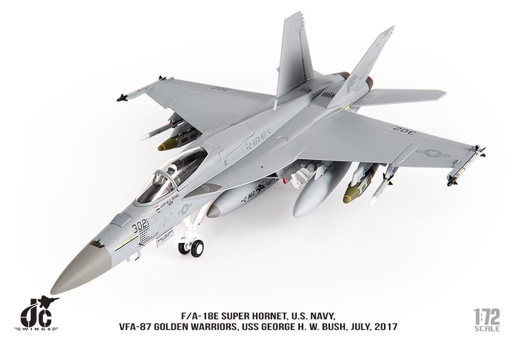 Pre - Order JC Wings JCW - 72 - F18 - 021 1:72 F/A - 18E Super Hornet ﻿U.S. NAVY VFA - 87 Golden Warriors, USS George H. W. Bush,July,2017