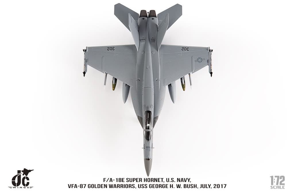 Pre - Order JC Wings JCW - 72 - F18 - 021 1:72 F/A - 18E Super Hornet ﻿U.S. NAVY VFA - 87 Golden Warriors, USS George H. W. Bush,July,2017