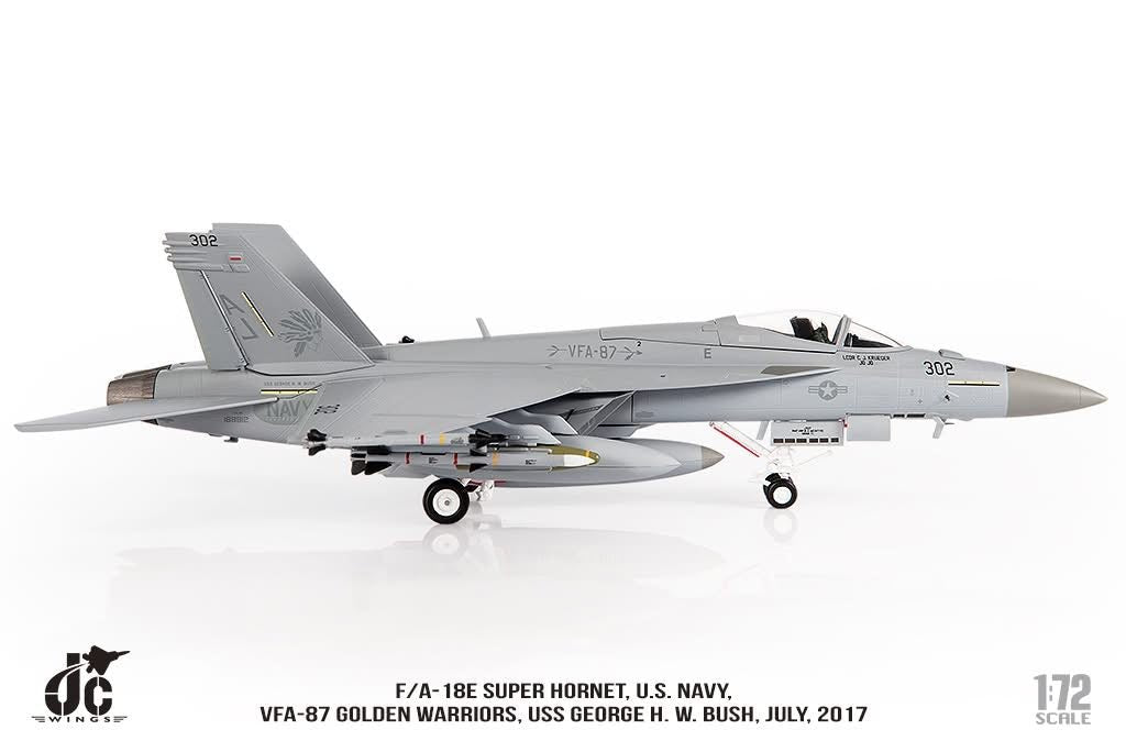 Pre - Order JC Wings JCW - 72 - F18 - 021 1:72 F/A - 18E Super Hornet ﻿U.S. NAVY VFA - 87 Golden Warriors, USS George H. W. Bush,July,2017