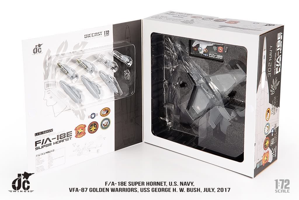Pre - Order JC Wings JCW - 72 - F18 - 021 1:72 F/A - 18E Super Hornet ﻿U.S. NAVY VFA - 87 Golden Warriors, USS George H. W. Bush,July,2017