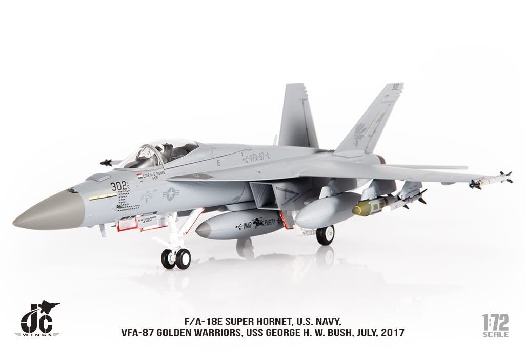 Pre - Order JC Wings JCW - 72 - F18 - 021 1:72 F/A - 18E Super Hornet ﻿U.S. NAVY VFA - 87 Golden Warriors, USS George H. W. Bush,July,2017