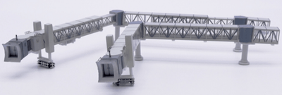 Pre - Order JC Wings LH4389 1:400 Air Passenger Bridge for narrow - body aircraft (Transparent) - 2 per set