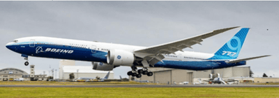 Pre - Order JC Wings LH4426X 1:400 Boeing House Color 777 - 9 "First Flight""Folded Wingtip" Reg: N779XW