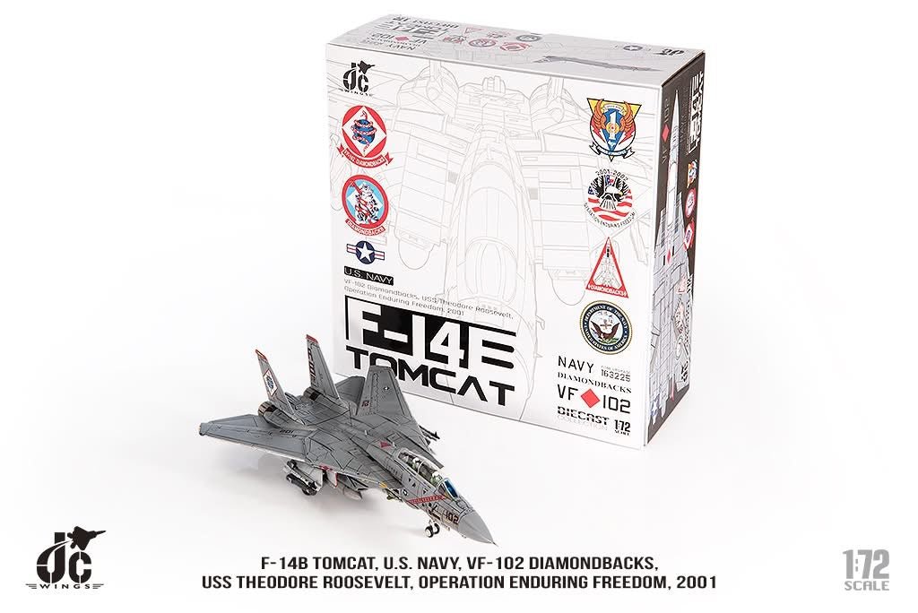 Pre - Order JC Wings Military JCW - 72 - F14 - 024 1:72 F - 14B Tomcat U.S. NAVY VF - 102 Diamondbacks, Operation Enduring Freedom, 2001