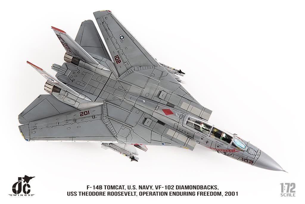 Pre - Order JC Wings Military JCW - 72 - F14 - 024 1:72 F - 14B Tomcat U.S. NAVY VF - 102 Diamondbacks, Operation Enduring Freedom, 2001