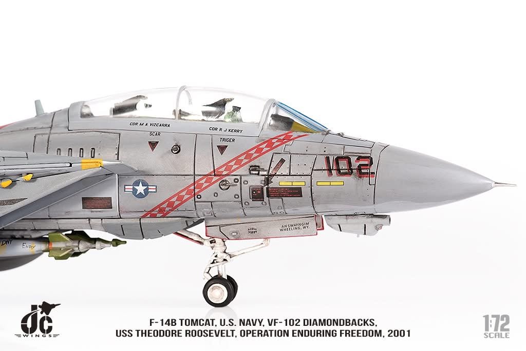 Pre - Order JC Wings Military JCW - 72 - F14 - 024 1:72 F - 14B Tomcat U.S. NAVY VF - 102 Diamondbacks, Operation Enduring Freedom, 2001