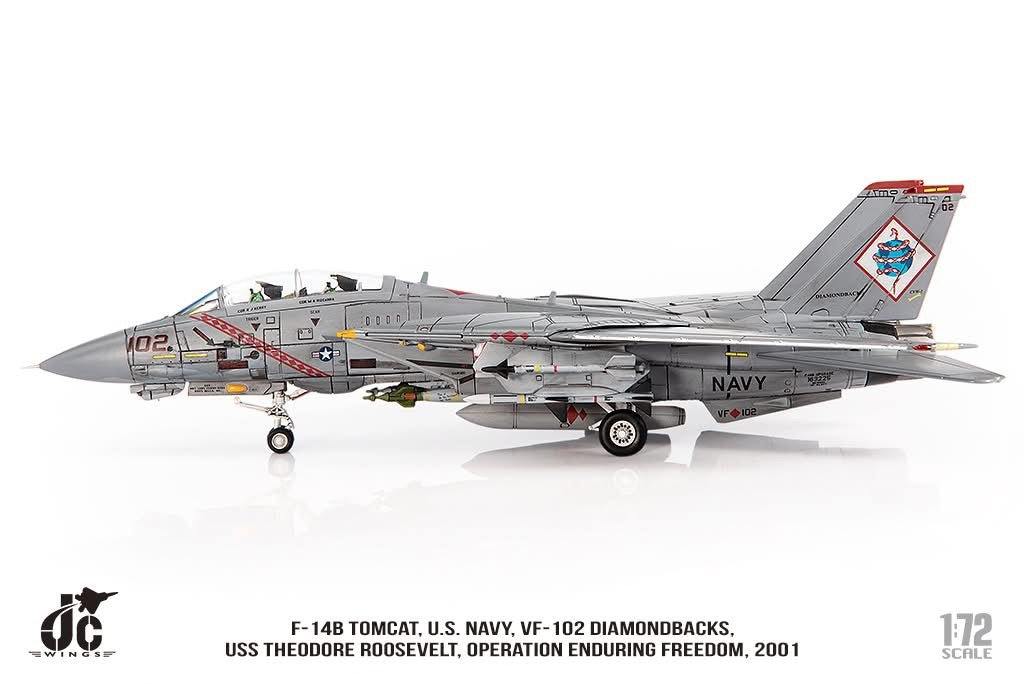 Pre - Order JC Wings Military JCW - 72 - F14 - 024 1:72 F - 14B Tomcat U.S. NAVY VF - 102 Diamondbacks, Operation Enduring Freedom, 2001