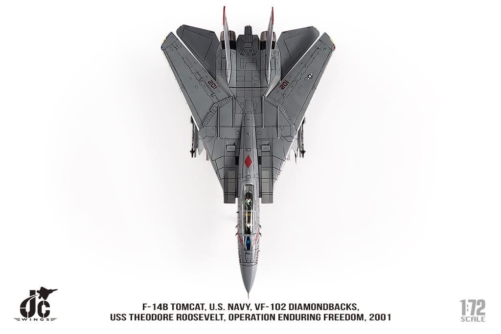 Pre - Order JC Wings Military JCW - 72 - F14 - 024 1:72 F - 14B Tomcat U.S. NAVY VF - 102 Diamondbacks, Operation Enduring Freedom, 2001