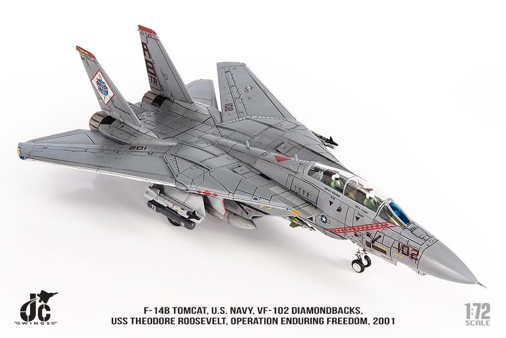 Pre - Order JC Wings Military JCW - 72 - F14 - 024 1:72 F - 14B Tomcat U.S. NAVY VF - 102 Diamondbacks, Operation Enduring Freedom, 2001
