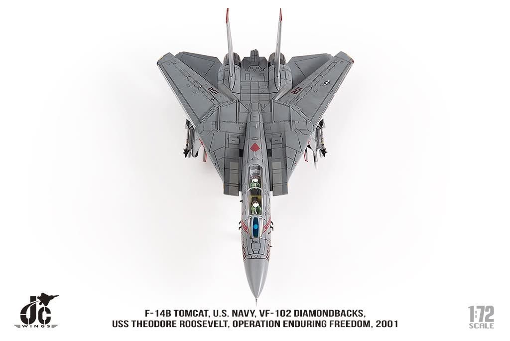 Pre - Order JC Wings Military JCW - 72 - F14 - 024 1:72 F - 14B Tomcat U.S. NAVY VF - 102 Diamondbacks, Operation Enduring Freedom, 2001