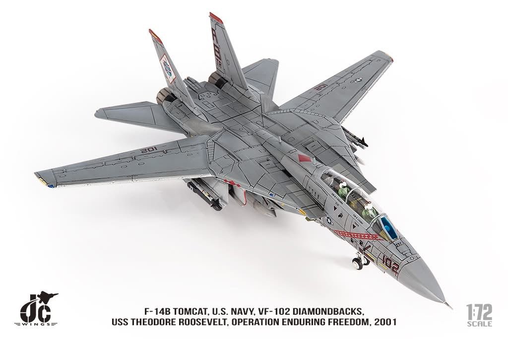 Pre - Order JC Wings Military JCW - 72 - F14 - 024 1:72 F - 14B Tomcat U.S. NAVY VF - 102 Diamondbacks, Operation Enduring Freedom, 2001