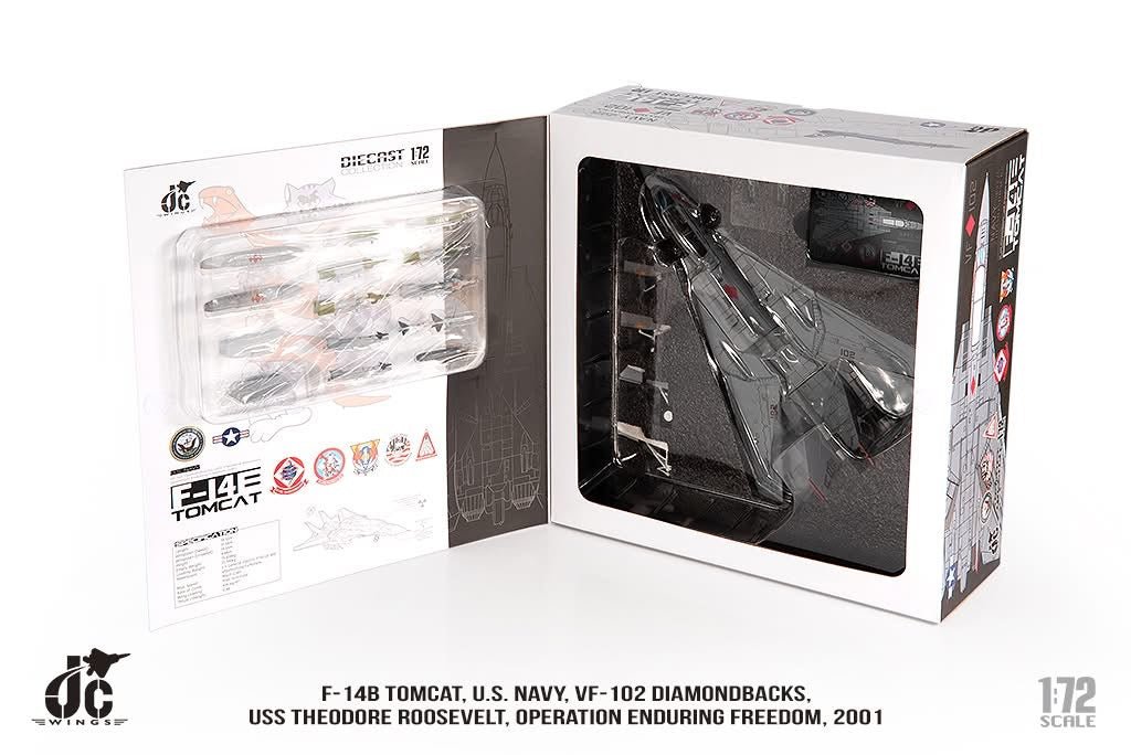 Pre - Order JC Wings Military JCW - 72 - F14 - 024 1:72 F - 14B Tomcat U.S. NAVY VF - 102 Diamondbacks, Operation Enduring Freedom, 2001