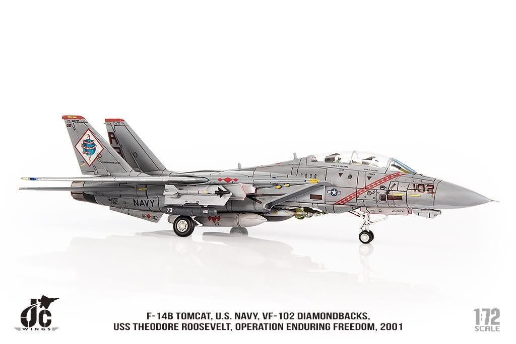 Pre - Order JC Wings Military JCW - 72 - F14 - 024 1:72 F - 14B Tomcat U.S. NAVY VF - 102 Diamondbacks, Operation Enduring Freedom, 2001