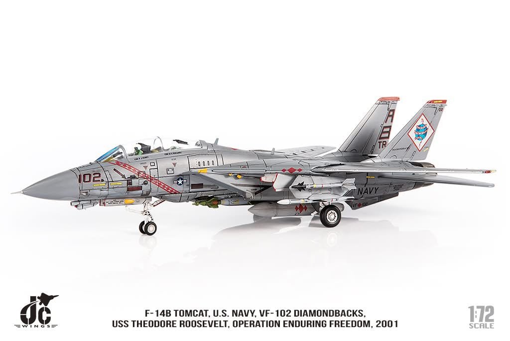 Pre - Order JC Wings Military JCW - 72 - F14 - 024 1:72 F - 14B Tomcat U.S. NAVY VF - 102 Diamondbacks, Operation Enduring Freedom, 2001