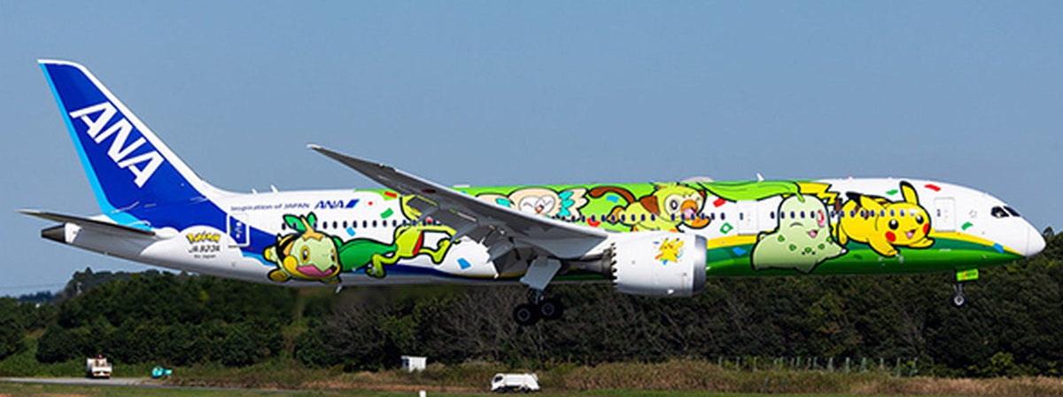 Pre-Order JC Wings SA2128A 1:200 All Nippon Airways Boeing 787-9 Dreamliner "Pokémon Jet Green" "Flaps Down" Reg: JA923A