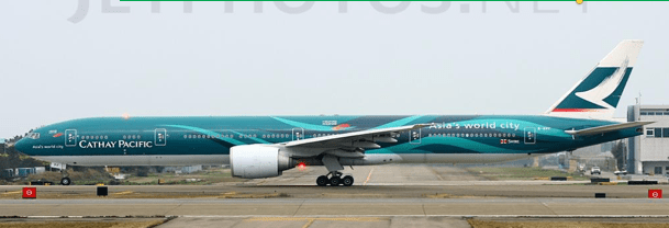 Pre - Order JC Wings SA4092A 1:400 Cathay Pacific Boeing 777 - 300ER "Asia's World City" Reg: B - KPF "Flaps Down"