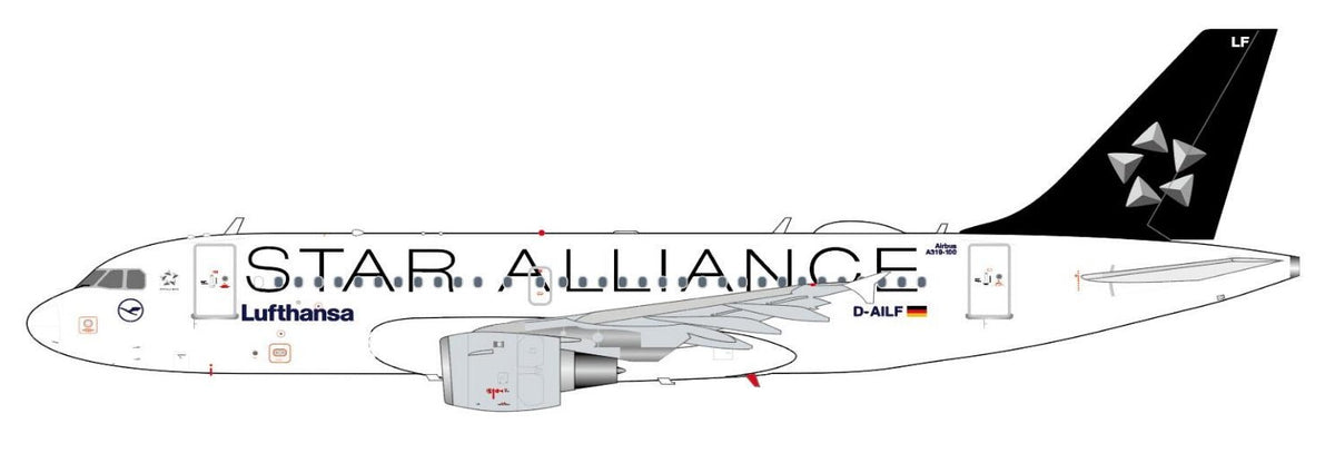 Pre-Order JC Wings XX20609 1:200 Lufthansa Airbus A319 "Star Alliance" Reg: D-AILF