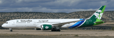 Pre - Order JC Wings XX20627A 1:200 Saudi Arabian Airlines Boeing 787 - 9 Dreamliner "94th National Day" Reg: HZ - ARB "Flaps Down"