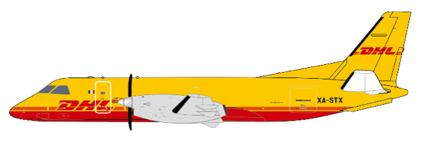Pre - Order JC Wings XX40231 1:400 DHL Aviation Saab 340A(F) Reg: XA - STX
