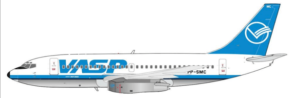 Pre - Order JC Wings XX40256 1:400 VASP Boeing 737 - 200 "Polished" Reg: PP - SMC
