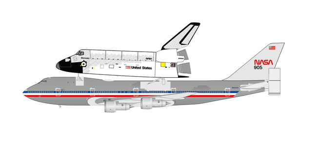 Pre - Order JC Wings XX40341 1:400 NASA Boeing 747 - 100 "Polished with Space Shuttle" N905NA