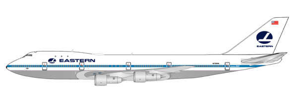 Pre - Order JC Wings XX40361 1:400 Eastern Airlines Boeing 747 - 100 "Polished""Pan Am Hybrid Livery" Reg: N731PA