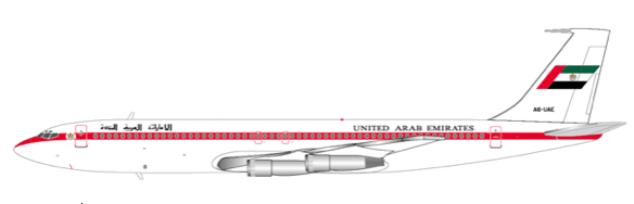 Pre - Order JC Wings XX40478 1:400 United Arab Emirates Amiri Flight Boeing 707 - 300 Reg: A6 - UAE
