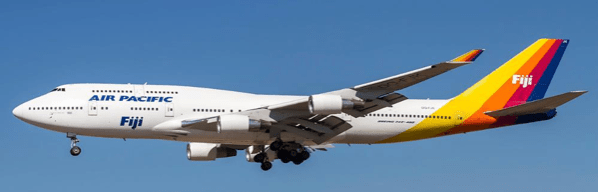 Pre - Order JC Wings XX40691A 1:400 Air Pacific Boeing 747 - 400 Reg: DQ - FJK "Flaps Down"