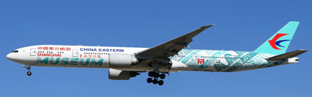 Pre - Order JC Wings XX40722A 1:400 China Eastern Airlines Boeing 777 - 300ER "Shanghai Museum" Reg: B - 7349 "Flaps Down"
