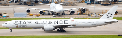 Pre - Order JC Wings XX40802A 1:400 Singapore Airlines Boeing 777 - 300ER "Star Alliance" Reg: 9V - SWM "Flaps Down"