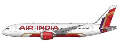 Pre - Order JC Wings XX40884A 1:400 Air India Boeing 787 - 8 "NC" Reg: VT - ANT "Flaps Down"