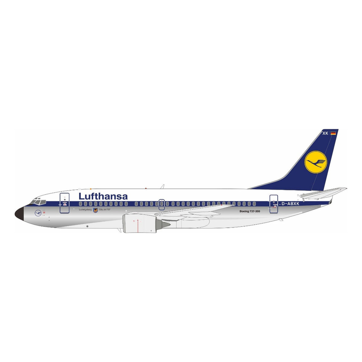 Pre-Order JFox JF-737-3-003L 1:200 737-330 Lufthansa – Ludwigsburg - D-ABXK