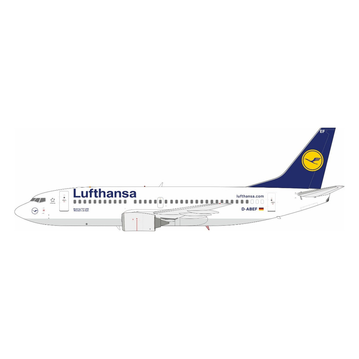 Pre-Order JFox JF-737-3-004L 1:200 737-300 Lufthansa - D-ABEF