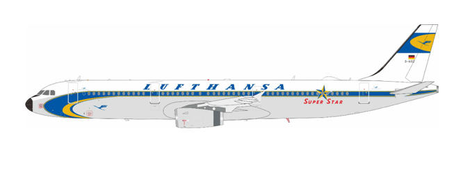 Pre - Order JFox JF - A321 - 063 1:200 Airbus A321 - 231 Lufthansa “Retro color” D - AISZ