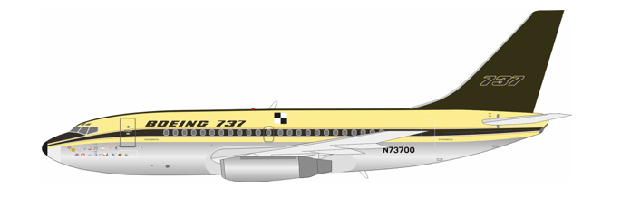 Pre - Order KJ Models KJ - B731 - 101 1:200 Boeing 737 - 100 N73700 Polished