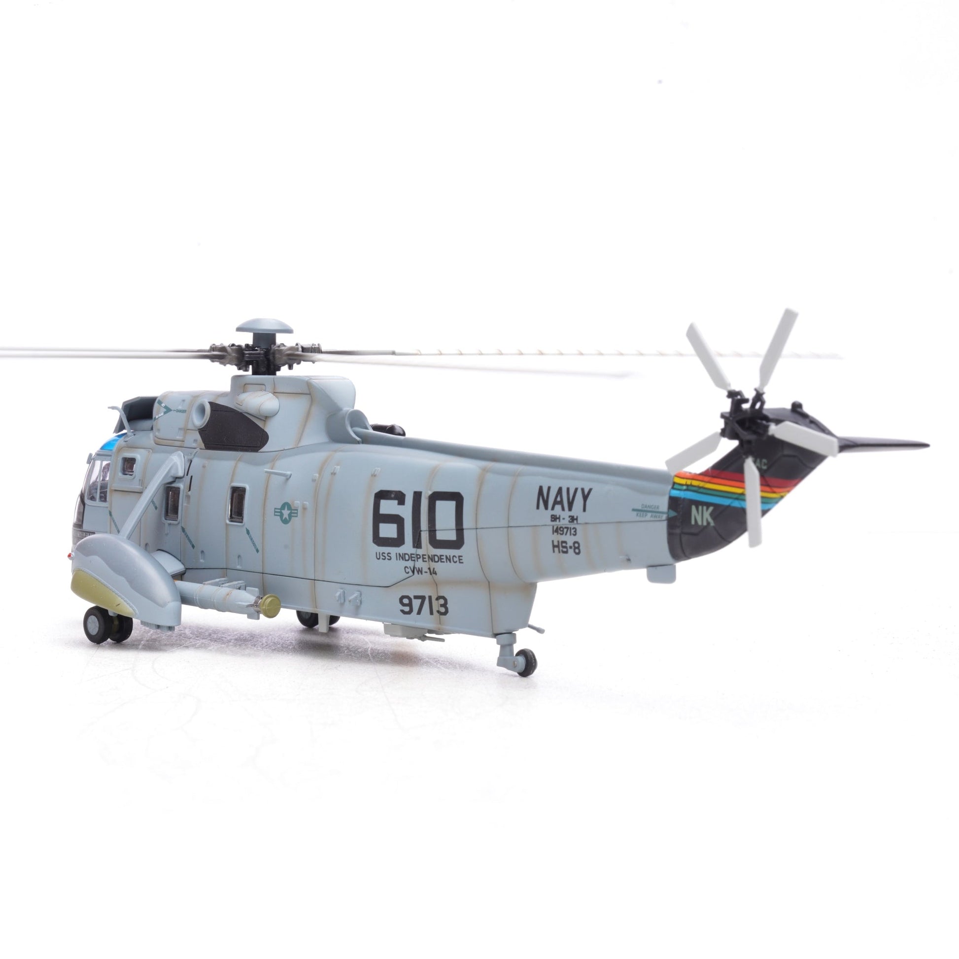Pre - Order Legion Models LEG - 14055LF 1:72 SH - 3H Sea King with Magnetic Anomaly Detector – 149713/NK 610, Helicopter Anti - Submarine Squadron 8 (HS - 8) "Eightballers," Carrier Air Wing 14, USS Independence (CV - 62), U.S. Navy, Early 1990s