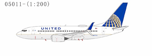 NG Models 05011 1:200 United Airlines 737 - 700/w N16703(CO - UA merged livery; with scimitar winglets)(2024.12)