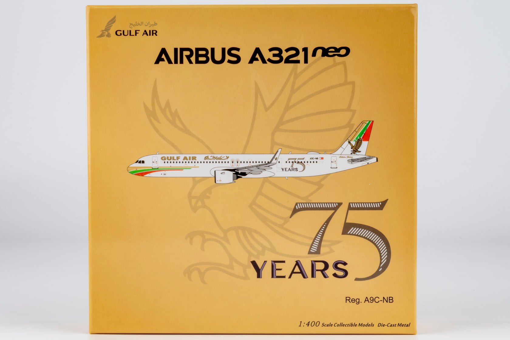 Pre-Order NG Models 13145 1:400 Gulf Air A321neo A9C-NB 75th Anniversary livery
