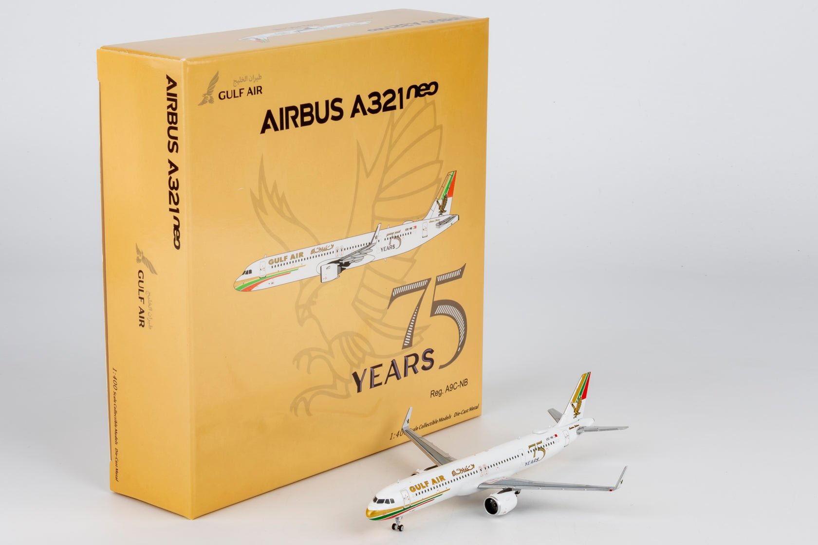 Pre-Order NG Models 13145 1:400 Gulf Air A321neo A9C-NB 75th Anniversary livery