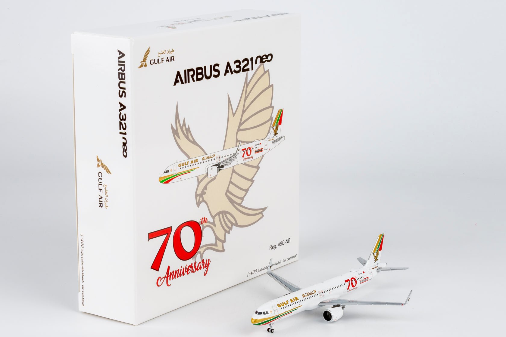 Pre-Order NG Models 13146 1:400 Gulf Air A321neo A9C-NB 70th Anniversary livery