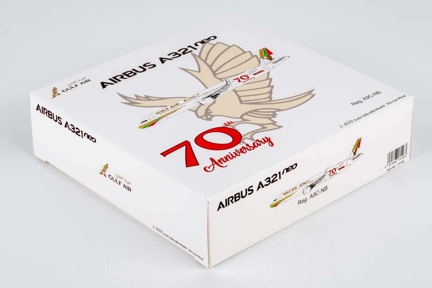 Pre-Order NG Models 13146 1:400 Gulf Air A321neo A9C-NB 70th Anniversary livery