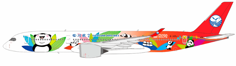 NG Models 39063 1:400 Sichuan Airlines A350 - 900 B - 325J (Panda Route (ULTIMATE))