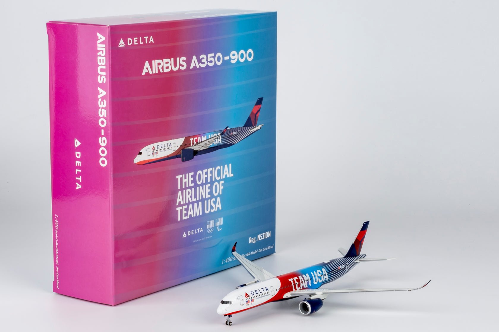 Pre-Order NG Models 39124 1:400 Delta Air Lines A350-900 N531DN (TEAM USA 3)