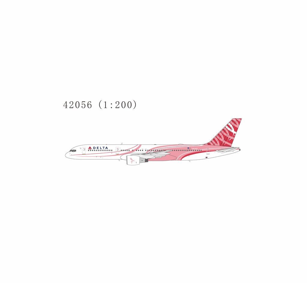 Pre - Order NG Models 42056 1:200 Delta Air Lines 757 - 200/w N610DL (special Song paint scheme for Breast Cancer Awareness)